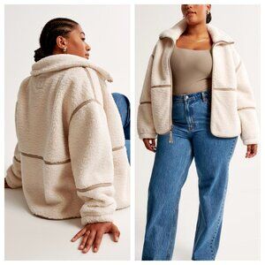 Abercrombie & Fitch Cream Teddy Jacket